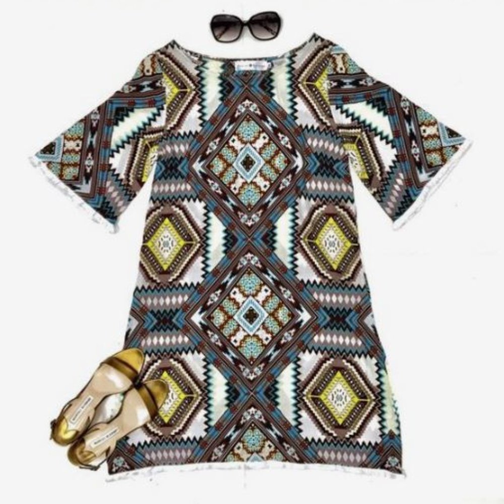 Rancho Estancia "Kristina" Aztec Print Dress - NWT